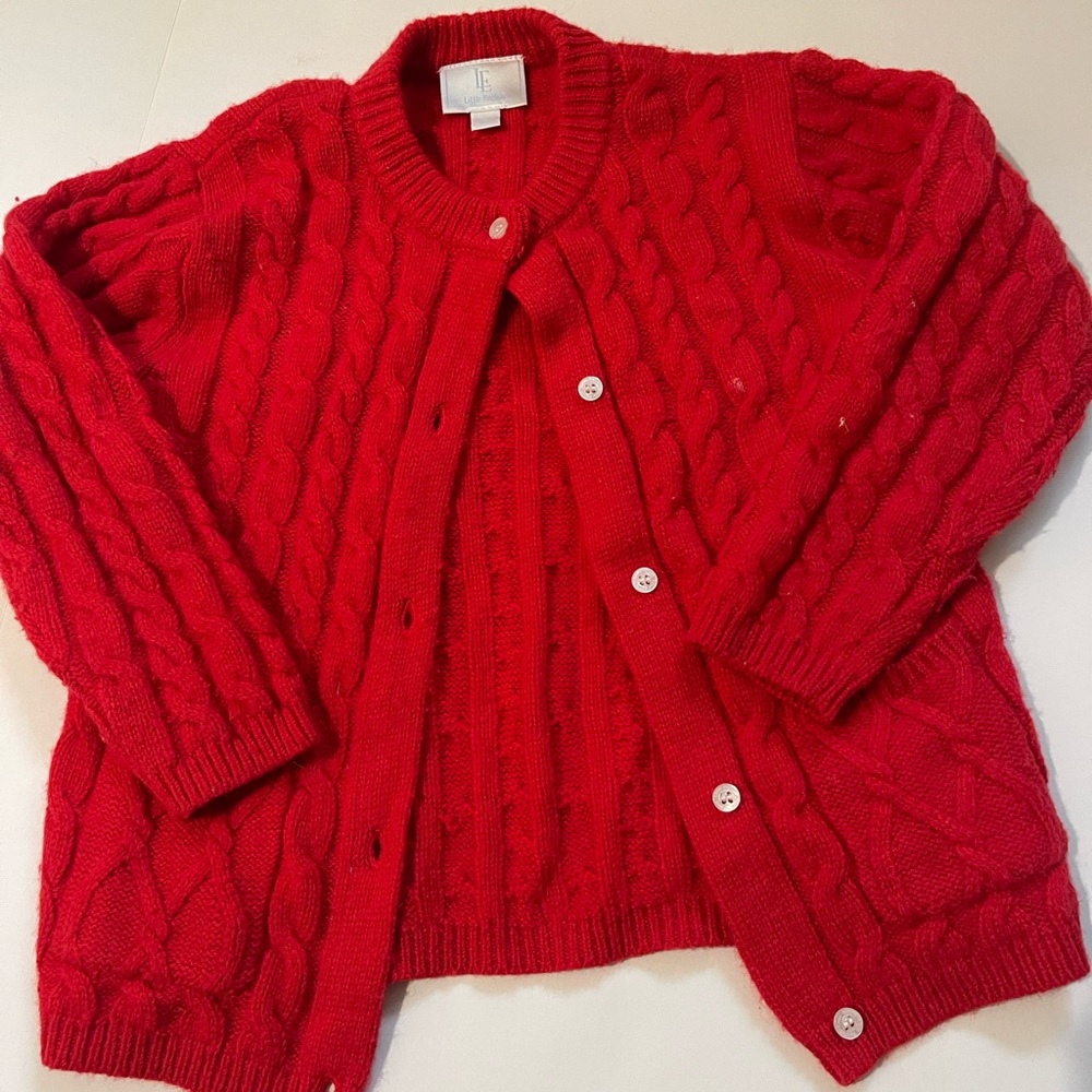 Little English Vibrant Red Knit Sweater